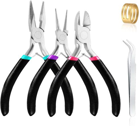 4 Pack Jewelry Making Pliers Tools Set, Jewelry Pliers with Needle Nose Pliers, Round Nose Pliers, Bent Nose Pliers, Wire Jewelry Pliers for Jewelry Craft Making Repair Supplies in Saudi Arabia