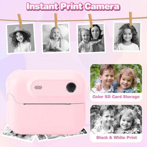 Kids Camera Instant Print, 48MP 1080P HD Portable Toddlers Camera with MP3 Game Functions, Kids Digital Camera Toys Built in Frames & Filters for Christmas Birthday Gifts (Green) in Saudi Arabia
