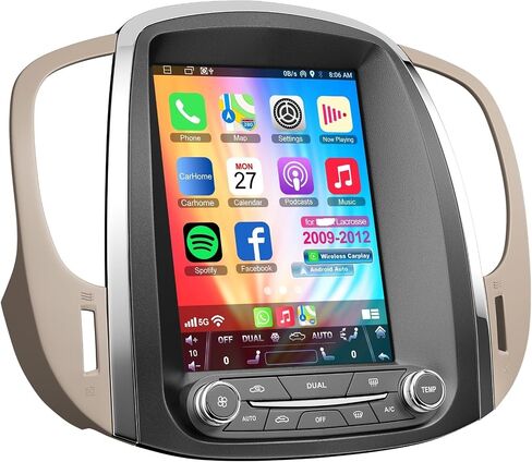 Car Radio for Buick Lacrosse 2009 2010 2011 2012 مع Carplay Android Auto و Radio GPS Severigation ، كاميرا عكسية 9.7 بوصة. in Kuwait