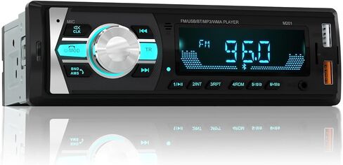 راديو Bluetooth واحد ، جهاز استقبال ستيريو السيارة ونظام الصوت | منافذ USB مزدوجة/FM/AUX/MP3/SD/EQ | ملاءمة عالمية لسيارات سيارات سيارات الدفع الرباعي in Kuwait