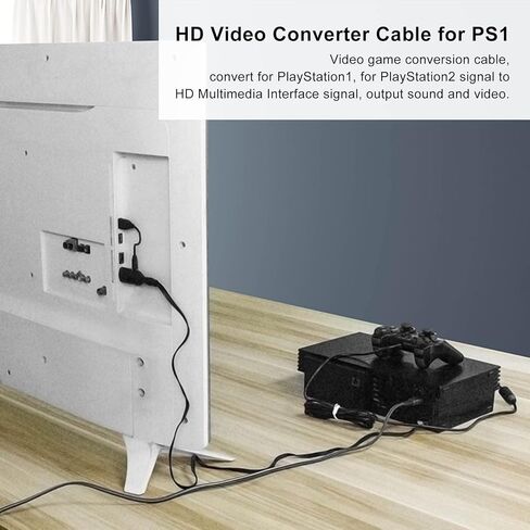 PS1/PS2 إلى Cable HDMI ، 39.3 بوصة PS1 PS2 إلى كبل الارتباط HD ، كابل HDMI للحصول على وحدة التحكم PS2 PS1 ، المكونات واللعب ، سلك فيديو وحدة وحدة التحكم ، متوافق مع PS1 PS2 in Kuwait