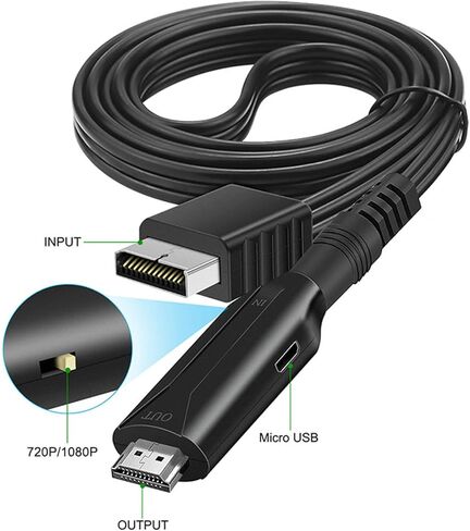 PS1/PS2 إلى Cable HDMI ، 39.3 بوصة PS1 PS2 إلى كبل الارتباط HD ، كابل HDMI للحصول على وحدة التحكم PS2 PS1 ، المكونات واللعب ، سلك فيديو وحدة وحدة التحكم ، متوافق مع PS1 PS2 in Kuwait
