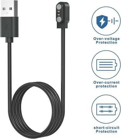MELIYA HOSE SMARTHATCH CABLE ، MAGNECT 2 PIN CABLE FOR HOSE SMART WATCH IDW13 و IDW19 و IDW15 و ID208 و ID208 PLUS و ID208BT و ID207 و ID205L و ID206 وأكثر (3.3 قدم) in Kuwait