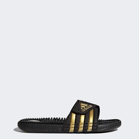 adidas Men's Adissage Slides Sandal, Black/Gold Metallic/Black, 11 in Saudi Arabia