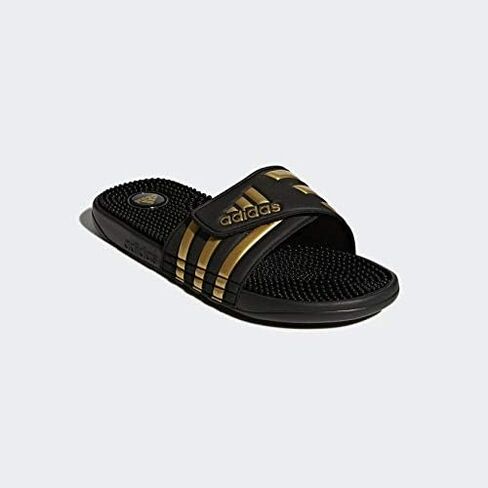adidas Men's Adissage Slides Sandal, Black/Gold Metallic/Black, 11 in Saudi Arabia