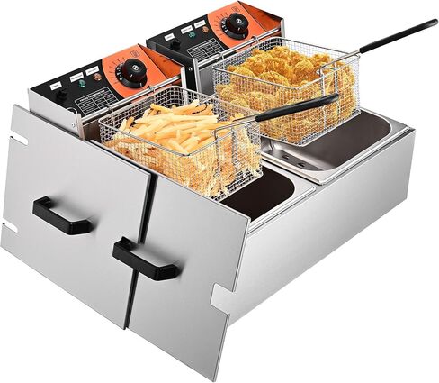 WeChef Commercial Electric Deep Fryer 12L 2500W Single Removable Basket Stainless Steel Electric Countertop Fryer for Commercial Use Snack Stand Food Truck in Kuwait
