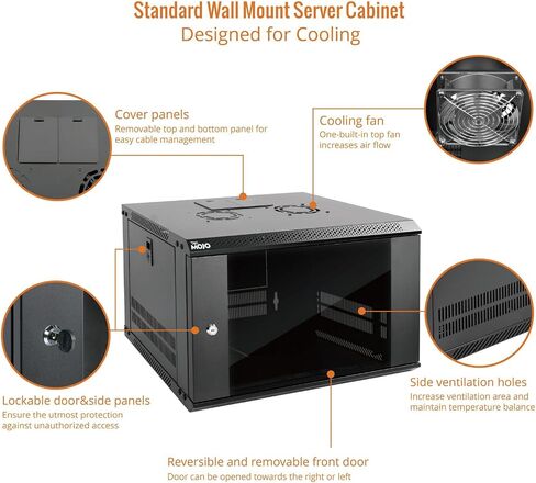 Tecmojo 6u Wall Mount Server Cabinet & 8in Server Rack Shelf in Saudi Arabia