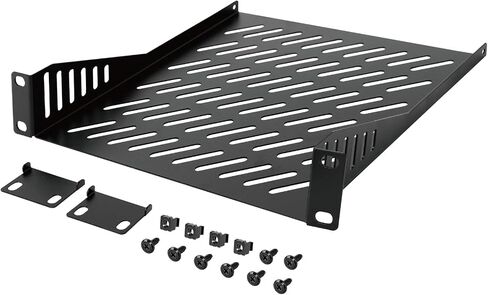 Tecmojo 1U Rack Mount Shelf لـ 10 "رف الخادم ، 7.87" صينية ناتئة عميقة ، رف معدني لخزانة الشبكة ، حاوية الخادم ، تدفق الهواء المحسن ، الأسود in Saudi Arabia