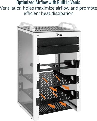 Tecmojo 1U Rack Mount Shelf لـ 10 "رف الخادم ، 7.87" صينية ناتئة عميقة ، رف معدني لخزانة الشبكة ، حاوية الخادم ، تدفق الهواء المحسن ، الأسود in Saudi Arabia