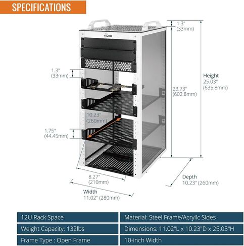 Tecmojo 12U 10 inch Mini Server Rack & 2 Pack 1U Blank Patch Panel in Saudi Arabia