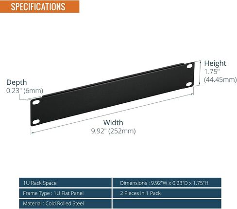 Tecmojo 12U 10 inch Mini Server Rack & 2 Pack 1U Blank Patch Panel in Saudi Arabia