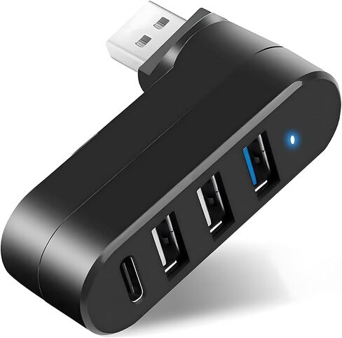 4-port USB 3.0 HUB [90 °/180 ° قابل للتدوير] ، فاصل USB مع منفذ USB 3.0 ، 2 منافذ USB 2.0 ، ومنفذ بيانات USB C 1 ، موسع USB لأجهزة الكمبيوتر المحمولة ، السيارات ، Surface GO ، MAC ، MAC AIR/PRO ، وأجهزة أخرى in Saudi Arabia