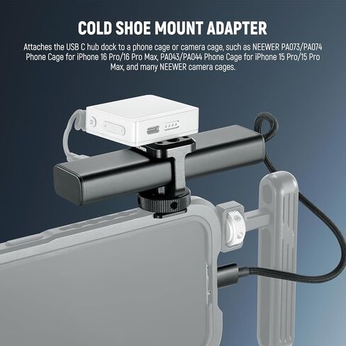 Neewer USB C Hub Dock مع محول الأحذية البارد ، 4 في 1 Dongle متعددة المحول مع 3x USB C Port 3.1 Gen2 & 1x 100W PD ، 10 جيجابت في الثانية متوافقة مع iPhone 16 15 iPad Mac Android PC Laptop ، PS020E in Kuwait