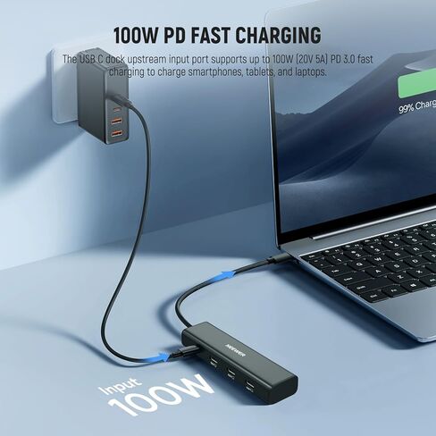 Neewer USB C Hub Dock مع محول الأحذية البارد ، 4 في 1 Dongle متعددة المحول مع 3x USB C Port 3.1 Gen2 & 1x 100W PD ، 10 جيجابت في الثانية متوافقة مع iPhone 16 15 iPad Mac Android PC Laptop ، PS020E in Kuwait