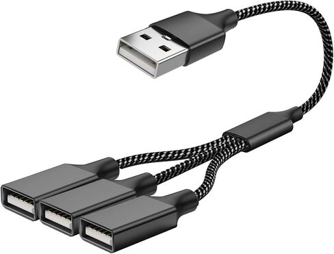 USB Splitter 1 in 3 Out（11.8in/30cm）, USB Y Splitter， Data & Charger Power Split Adapter for Mac,Xbox One Series X/S,Cell Phone,PS5,Lapt (NOT for Monitor) in Saudi Arabia