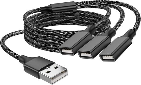 USB Splitter 1 in 3 Out（11.8in/30cm）, USB Y Splitter， Data & Charger Power Split Adapter for Mac,Xbox One Series X/S,Cell Phone,PS5,Lapt (NOT for Monitor) in Saudi Arabia