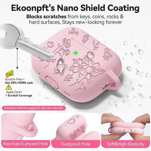 لحالة AirPods Pro 2 ، تغطية Airpod Pro الناعمة من السيليكون Pro مع مجموعة مفاتيح وتنظيف مجموعة متوافقة مع AirPods Pro 2nd/1st للنساء Girly ، مضاد للقرص in Kuwait