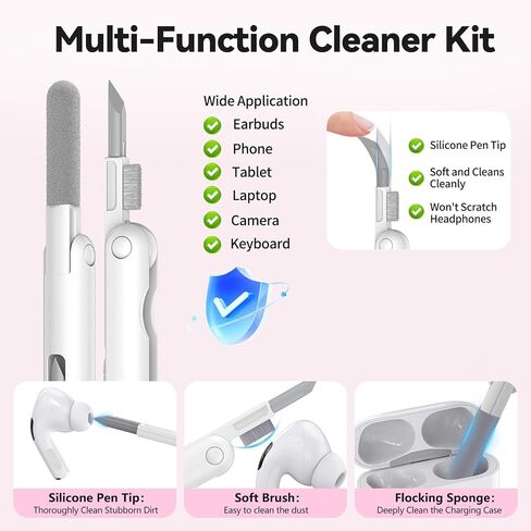 لحالة AirPods Pro 2 ، تغطية Airpod Pro الناعمة من السيليكون Pro مع مجموعة مفاتيح وتنظيف مجموعة متوافقة مع AirPods Pro 2nd/1st للنساء Girly ، مضاد للقرص in Kuwait