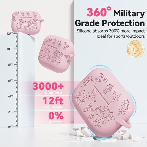 لحالة AirPods Pro 2 ، تغطية Airpod Pro الناعمة من السيليكون Pro مع مجموعة مفاتيح وتنظيف مجموعة متوافقة مع AirPods Pro 2nd/1st للنساء Girly ، مضاد للقرص in Kuwait