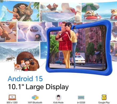 10.1 Inch Kids Tablet Ages 8-15, Android 15 Tablet for Kids,6G+32GB up to 128GB,6000mAh Battery,Dual Camera,WiFi,BT 5.0,Best Electronics Tablets Gift for Kids,Shockproof Protective Case (Pink) in Kuwait