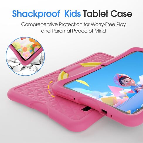 10.1 Inch Kids Tablet Ages 8-15, Android 15 Tablet for Kids,6G+32GB up to 128GB,6000mAh Battery,Dual Camera,WiFi,BT 5.0,Best Electronics Tablets Gift for Kids,Shockproof Protective Case (Pink) in Kuwait