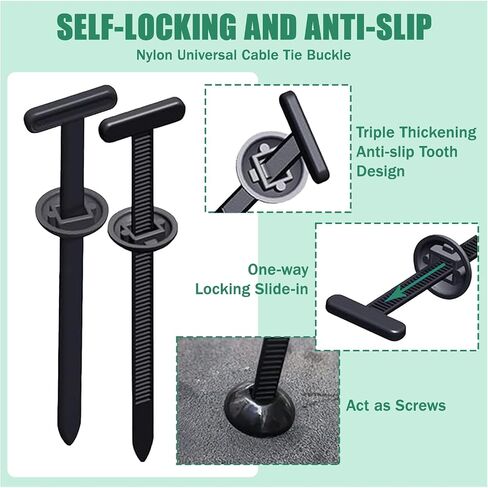 160 PCS Nylon Cable Cable Cable Buckle ، قفل ذاتي النايلون الثقيل مع أسنان على الوجهين ، قوة شد عالية وتصميم مقاوم للأشعة فوق البنفسجية للاستخدام الداخلي/الخارجي (أسود) in Saudi Arabia