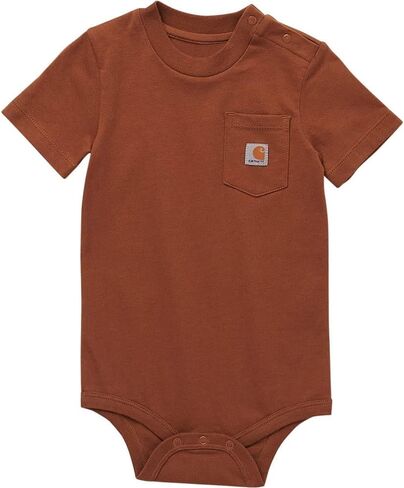 Carhartt Baby Short-Sleeve Bodysuit Pocket T-Shirt Onesie, Caviar Black, 9 Months in Saudi Arabia