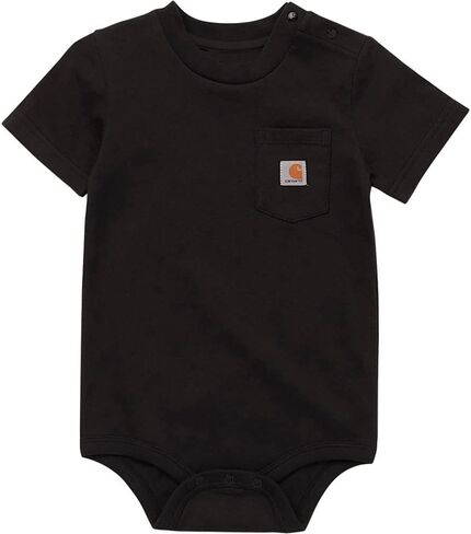 Carhartt Baby Short-Sleeve Bodysuit Pocket T-Shirt Onesie, Caviar Black, 9 Months in Saudi Arabia