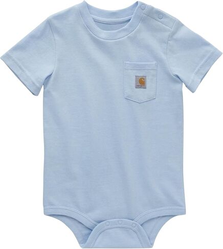 Carhartt Baby Short-Sleeve Bodysuit Pocket T-Shirt Onesie, Caviar Black, 9 Months in Saudi Arabia