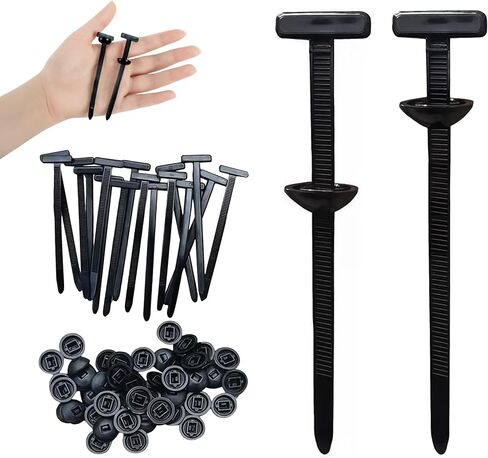 100PCS Nylon Universal Cable Tie Buckle, Multifunctional T Zip Tie Rivets Zip Button for Car Daily Repair in Saudi Arabia