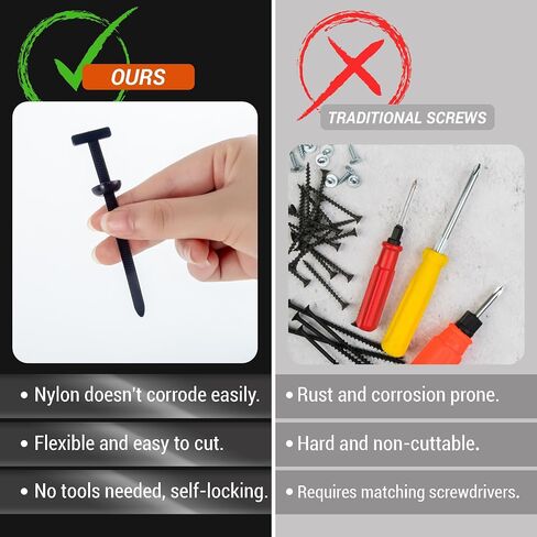 100PCS Nylon Universal Cable Tie Buckle, Multifunctional T Zip Tie Rivets Zip Button for Car Daily Repair in Saudi Arabia