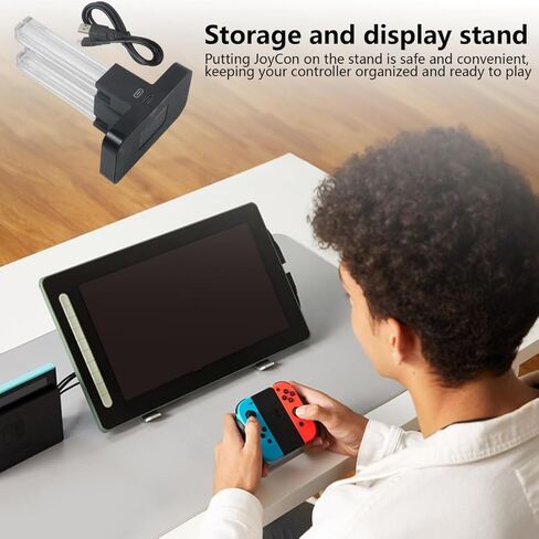 yyu 2025 نسخة خفيفة الوزن شحن dock متوافق مع Joy cons-charge to 4 وحدات تحكم لـ Joy-Con في وقت واحد in Kuwait