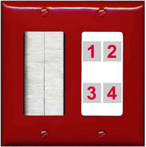 RiteAV Custom 4 Port Custom Wall Plate, 1 Gang, White/White, Choose HDMI Coax 3.5mm Banana Cat5/6 Phone RCA Speaker Toslink USB in Saudi Arabia