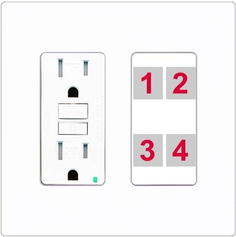 RiteAV Custom 4 Port Custom Wall Plate, 1 Gang, White/White, Choose HDMI Coax 3.5mm Banana Cat5/6 Phone RCA Speaker Toslink USB in Saudi Arabia