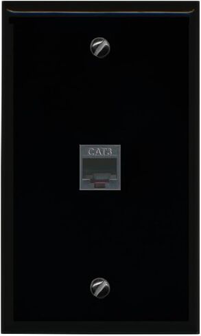 RiteAV Phone Wall Plate - 1 Port RJ11-RJ12 Telephone Jack Cover Faceplate - Flat Style [Brown/Brown] in Saudi Arabia