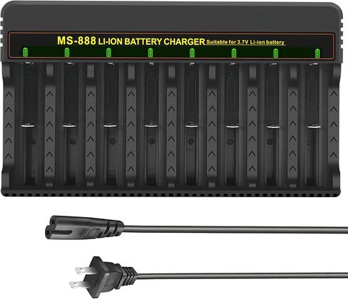18650 Battery Charger, 8 Bay 3.7V Lithium Battery Charger, Smart LED Display can Quickly Charge,Suitable for Various Lithium Batteries 26650/21700/26850/32650/32850/18650/16340/14500 in Saudi Arabia