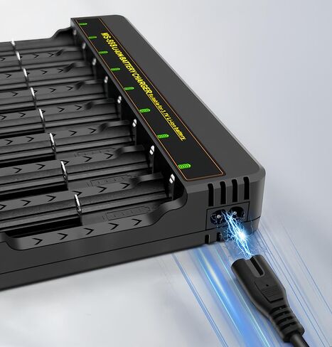 18650 Battery Charger, 8 Bay 3.7V Lithium Battery Charger, Smart LED Display can Quickly Charge,Suitable for Various Lithium Batteries 26650/21700/26850/32650/32850/18650/16340/14500 in Saudi Arabia