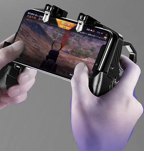 Mobile Game Controller for PUBG Mobile Controller L1R1 Mobile Game Trigger Joystick Gamepad for All 6.5" or Less iOS & Android Phones in Saudi Arabia