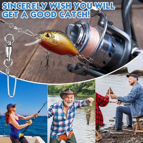 Soulchen 100 Pcs High Strength Fishing Snap Swivels Ball Bearing Fishing Swivels Freshwater Saltwater Connector Stainless Steel Corrosion Resistant Terminal Tackle Line Lure Leader Connector in Saudi Arabia