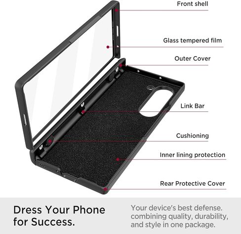 Miimall for Samsung Galaxy Z Fold 7 Case with Slide Camera Cover & Hinge Protection, Adjustable Kickstand & Built-in Screen Protector, Slim Full Body Cover for Galaxy Z Fold7 Phone Case 2025, Black in Saudi Arabia