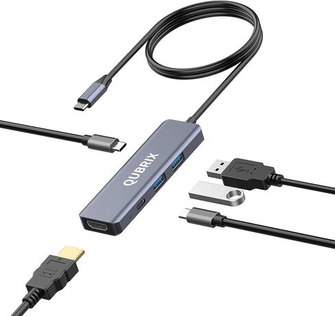 USB C 5 in 1 Hub ، 10GBPS USB-C/A 3.2 منافذ ، 4K HDMI 30Hz ، 100W PD شحن سريع ، متوافق مع أجهزة MacBook Pro/Air ، Dell XPS ، iPad Pro Aluminium Flitter ، Surface Pro ، Thunderbolt Abs. in Saudi Arabia