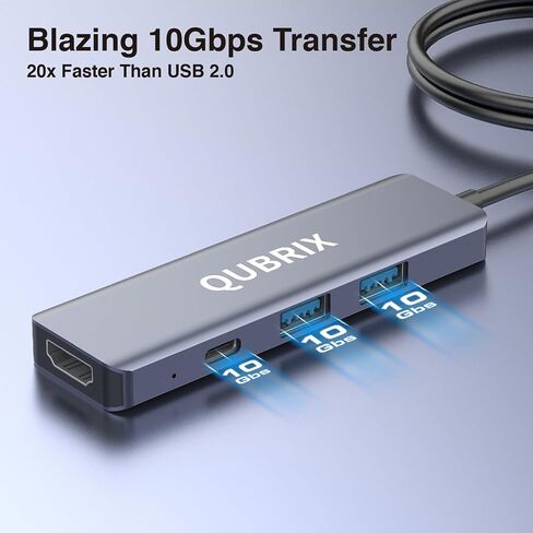 USB C 5 in 1 Hub ، 10GBPS USB-C/A 3.2 منافذ ، 4K HDMI 30Hz ، 100W PD شحن سريع ، متوافق مع أجهزة MacBook Pro/Air ، Dell XPS ، iPad Pro Aluminium Flitter ، Surface Pro ، Thunderbolt Abs. in Saudi Arabia
