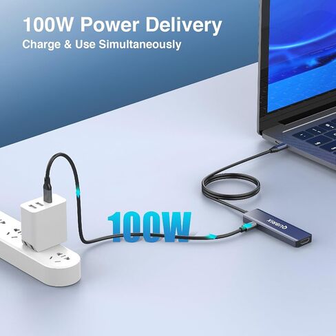 USB C 5 in 1 Hub ، 10GBPS USB-C/A 3.2 منافذ ، 4K HDMI 30Hz ، 100W PD شحن سريع ، متوافق مع أجهزة MacBook Pro/Air ، Dell XPS ، iPad Pro Aluminium Flitter ، Surface Pro ، Thunderbolt Abs. in Saudi Arabia