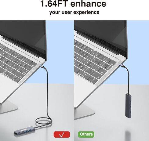 USB C 5 in 1 Hub ، 10GBPS USB-C/A 3.2 منافذ ، 4K HDMI 30Hz ، 100W PD شحن سريع ، متوافق مع أجهزة MacBook Pro/Air ، Dell XPS ، iPad Pro Aluminium Flitter ، Surface Pro ، Thunderbolt Abs. in Saudi Arabia