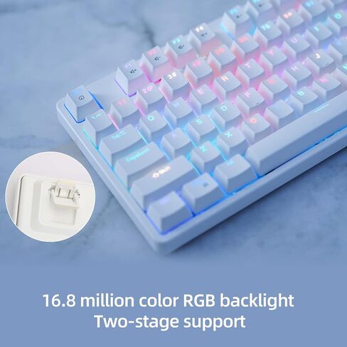 IROK FE87/104 RGB Mechanical Keyboard, Hot Swappable Gaming Keyboard, Customizable Backlit, Magnet Upper Cover Type-C Wired Keyboard for Mac Windows-White/Brown Switch in Saudi Arabia