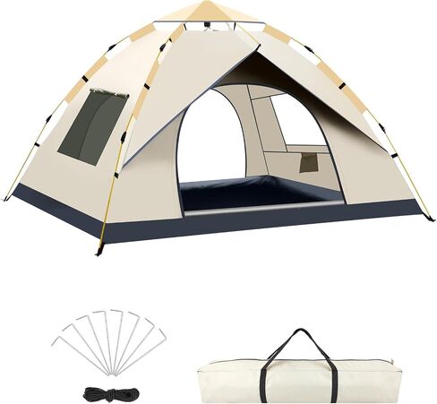 SAN LIKE Camping Tent 2/3/4 Person Instant Easy Pop Up Tents for Camping Lightweight Backpacking Automatic Family Easy Set Up Tent,Portable Dome Tent for Camping Hiking Traveling in Kuwait
