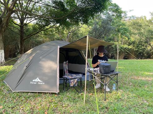 ThreeBears 4-Person Backpacking Tent Shelter, 3000mm Waterproof, Easy Setup, Spacious for Family Outdoor Adventures, Hiking, and Camping Trips in Kuwait