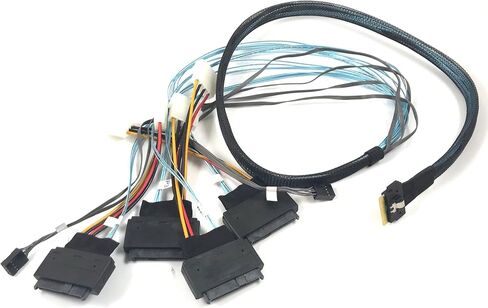 |SlimSAS 8i SFF-8654 to 4 U.3 SFF-8639 Cable - 1 Meter in Saudi Arabia