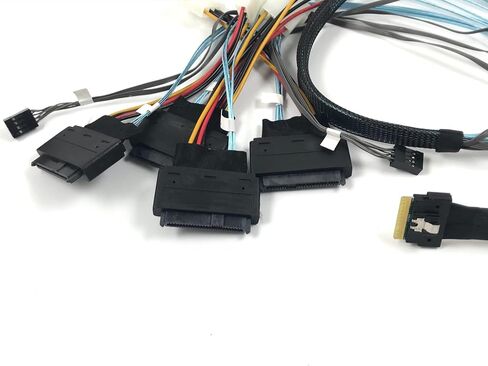 |SlimSAS 8i SFF-8654 to 4 U.3 SFF-8639 Cable - 1 Meter in Saudi Arabia