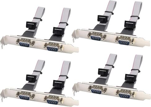 1Port DB9 RS232Serial Port Bracket to 10 pin HeaderRibbon Cable Connector Adapter, DB9 Serial Male to 10P Motherboard Header Panel Mount Cable Serial Port Bracket (12in 4Pcs) (1 Port) in Kuwait